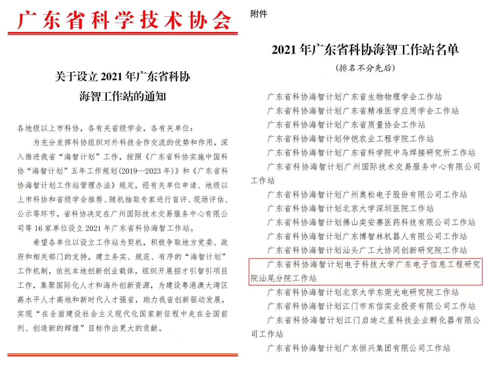 喜讯：我院获批设立广东省科协海智工作站(图1)